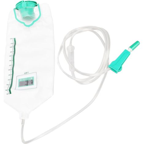 Sac de lavement intestinal réutilisable 1200ML, kit de nettoyage du côlon avec tuyau en PVC. (1/5)
