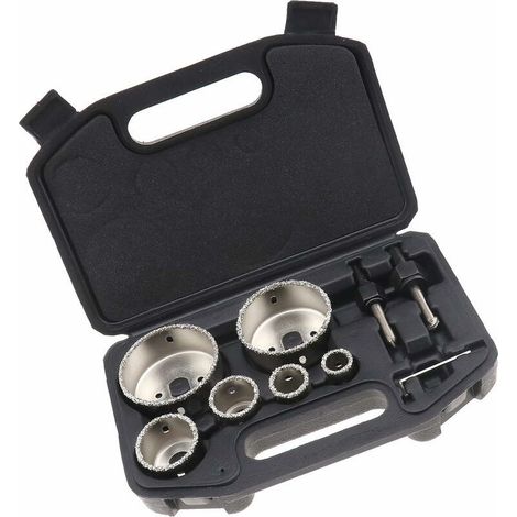 GABRIELLE Kit de Scie-Cloche à Revêtement en Diamant pour Carreaux de Céramique avec Boîte de Rangement en Alliage 6 Trous 22 à 73mm Portable Durable Coupe de Béton
