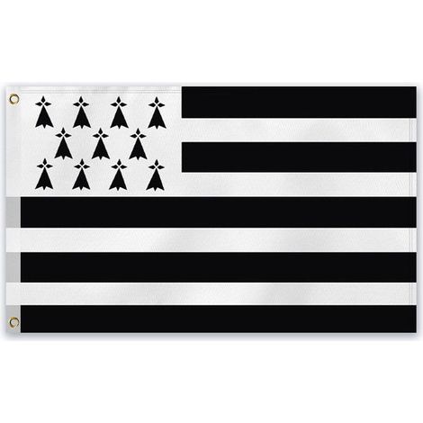 Drapeau breton - 90x150 cm - En tissu - Décoration - Idées cadeaux - Bretagne