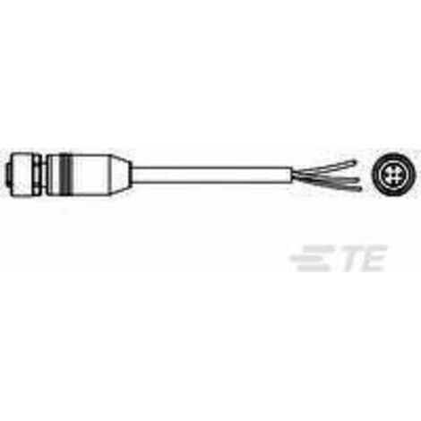 TE Connectivity 2273045-1 Connettore confezionato per sensore o attuatore M12 Presa dritta 1.50 m Numero di poli: 4 1 p
