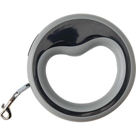 Laisse rétractable pour chien, corde pour animaux de compagnie, poignée ergonomique pour des promenades en toute sécurité, 2,5 mètres, grise (1/5)