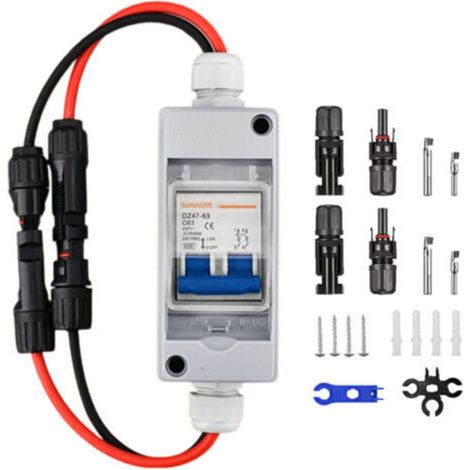 Interrupteur de déconnexion de panneau solaire, disjoncteur miniature CGELE 32 A CC 500 V avec boîtier étanche IP65