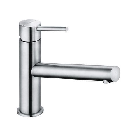 KLUDI STEEL Grifo monomando para fregadero acero inoxidable cepillado, 44850F860 (1/5)