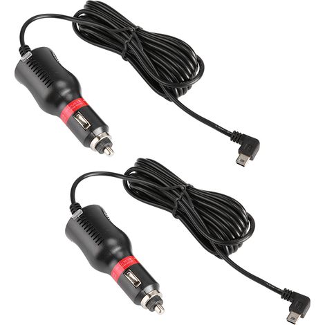 2er-Pack schwarze, tragbare 5V 1A Schnelllade-Autoladegeräte für GPS-Fahrrekorder (1/5)