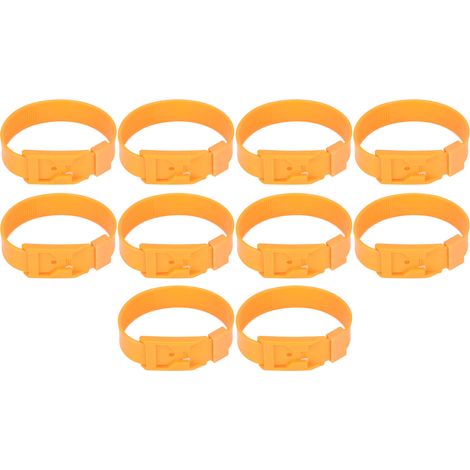 Packung mit 10 Schafkennzeichnungsringen – orange – 36 cm – Viehkennzeichnung – Landwirtschaft
