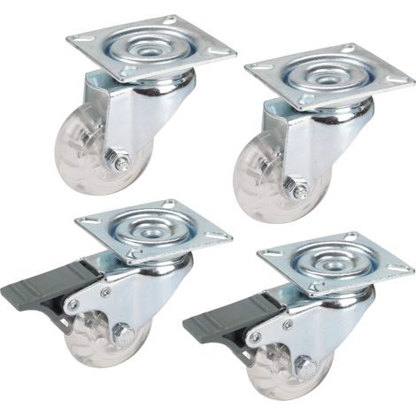 Dörner + Helmer 450551 450551-Set di 2 rotelle con Sistema di bloccaggio Totale, 50 x 20 mm, Portata 40 kg, Multicolore (1/5)