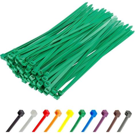 Kabelbinder 100 Stück Zugfestigkeit 54kg Set 300 mm x 7,6 mm Grün (1/5)