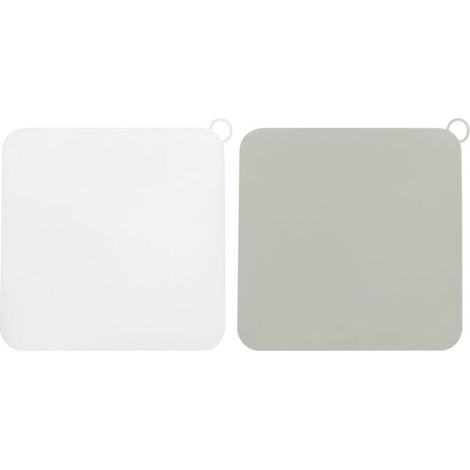 Bardusch 2pcs/1Set Douche Drain Bouchon Carré Silicone Sol Drain Couvercle pour Cuisine Salle Bain, Blanc Gris (1/5)