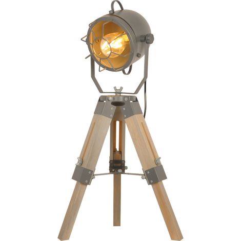 Barcelona Led – Lampe sur pied vintage Tachicom – Trépied extensible en bois – Design original pour maisons et commerces – Douille E27 40W