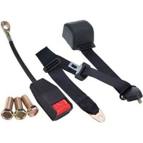 Adjustable car seat belt, universal black adjustable retractable seat belt, easy to use, 3-point safety harness