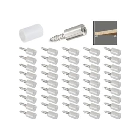 Lot de 100 Support Etagere 7 mm Taquet Etageres Support Etagere Placard avec Protection Supports D'étagère, pour Armoires de Cuisine, Armoires, Étagères, Bois, Verre, Etc