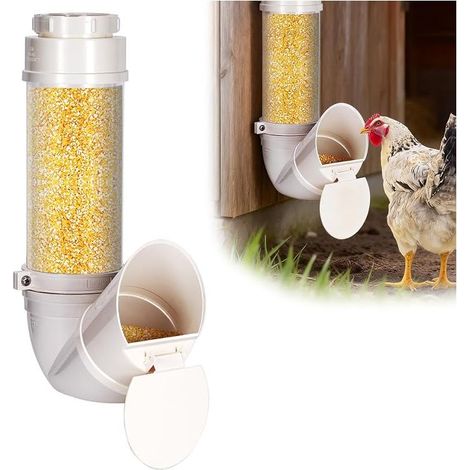 Hangable Chicken Feeder, PVC Automatic Chicken Feeder with Chicken, Duck, Turkey, Goose, Quail, Pigeon (1/5)