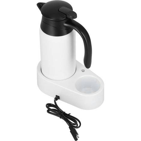 Bouilloire électrique portable 800ml pour voiture - Chauffe-eau de voyage avec base blanche et joint en silicone