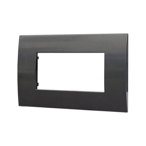 Plaque plastique ETTROIT série Venus 4P couleur acier foncé compatible avec Vimar Arke VA83407
