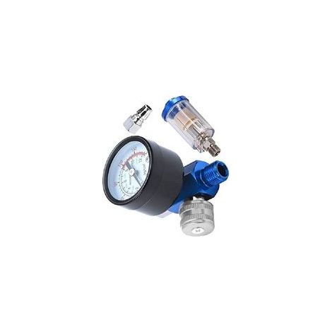 140 PSI 1/4 Spritzpistolen-Luftdruckregler mit Manometer, Kompressor, Airbrush und Inline-Wasserabscheiderfilter (1/5)
