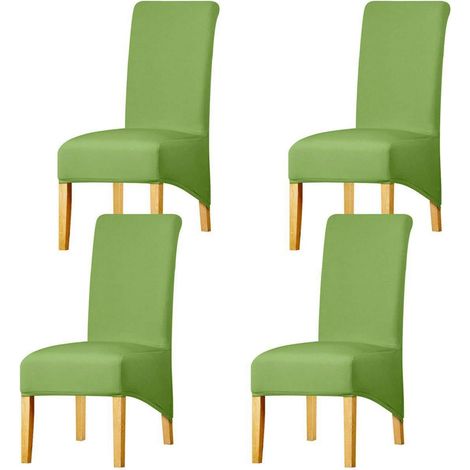 Stuhlhussen XL für Esszimmer, dehnbare Spandex-Hussen, 4er-Set, Grün (1/5)