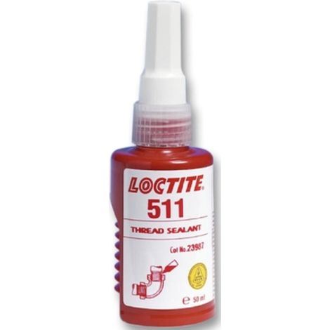 Loctite 511 50 ml, weiß, leicht zu lösender, thixotroper Dichtstoff für Metallgewindeverbindungen, universell, bis M80/R3", härtet unter Luftausschluss aus, mittelhohe Viskosität, DVGW-geprüft