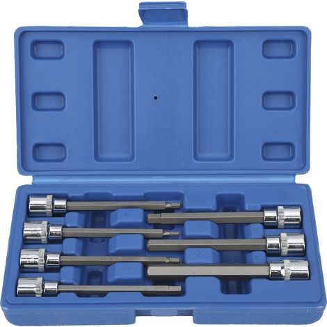 Jeu de 7 douilles à clé hexagonale 3/8 pouce, embouts carrés extra longs en acier au chrome-vanadium, pour usage domestique et automobile. (1/5)