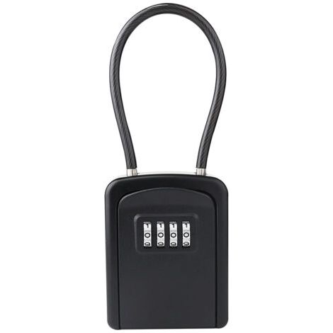 Coffre-fort à combinaison suspendu, boîte de verrouillage portable pour clés d'extérieur, boîte à clés avec anse en câble métallique amovible, coffre-fort à clés d'extérieur, boîte de verrouillage à (1/5)
