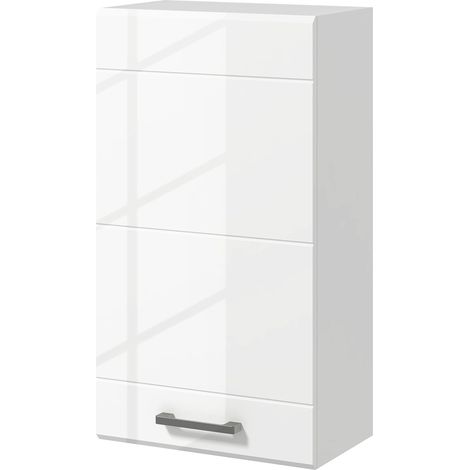 Pensile da Bagno 1 Anta 37x22,5x70 cm in MDF Bianco (1/5)