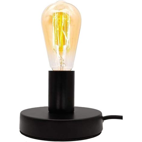 Lampe Edison rétro - Idéale pour bureau, chambre, salon, salle à manger - Lot de 2, lumière chaude, noire (1/5)