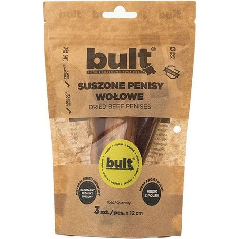 BULT, snack masticabile naturale per cani a forma di pene di manzo, 3 x 12 cm