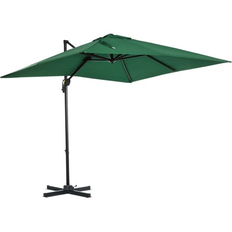 Ombrellone da Giardino 250x250 cm a Manovella con Rotazione 360° e Parasole Regolabile Verde (1/5)
