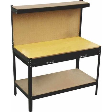 Banco de trabajo 120X60 h 94/150 1 cajón alto 08882