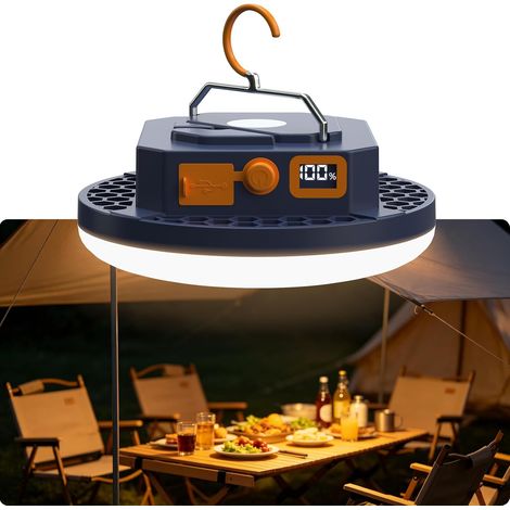Lampe Camping Rechargeable 10000 mAh, Luminosité Réglable (30W) (1/5)
