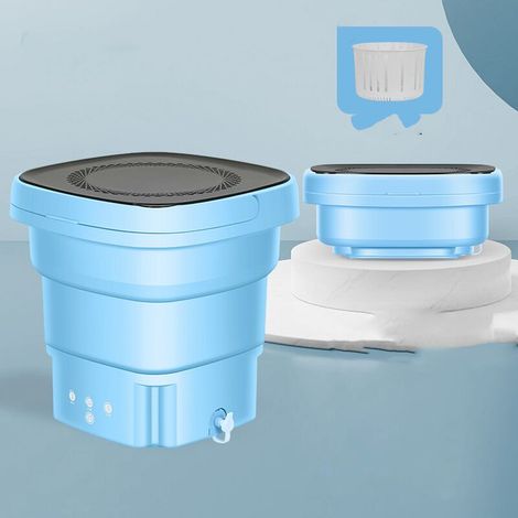 Mini Waschmaschine, Tragbare Waschmaschine für Camping, Reisewaschmaschine, Studentenwaschmaschine, Blau (1/4)