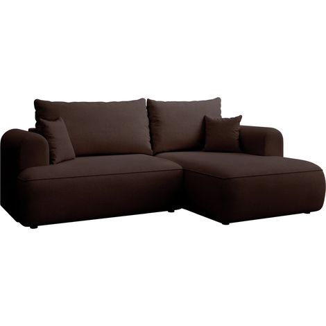 Selsey Ovo Mini – Ecksofa mit Schlaffunktion, rechts – Braun – Chenille, Easy Clean