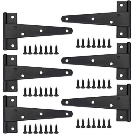 Charnière pour meuble,Charniere Porte Lourde 6pcs, 6 Pouces, CCharniere Plate Inox Charnières de Portes en Fer Charnières Robustes pour Portes, Fenêtres