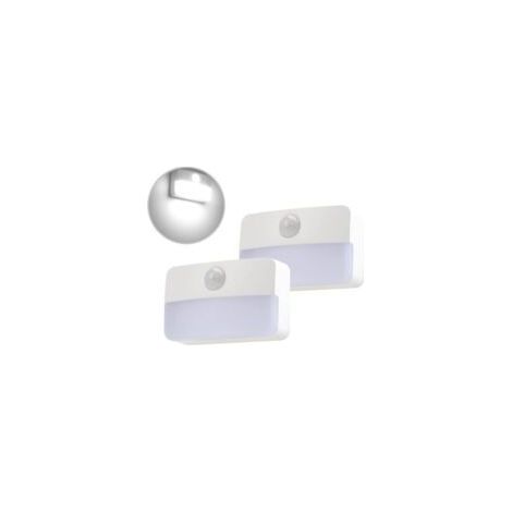Veilleuse avec détecteur de mouvement, lampe à capteur de mouvement, 2 lampes LED pour meuble, lampe décorative à piles, lumière blanche froide. (1/4)