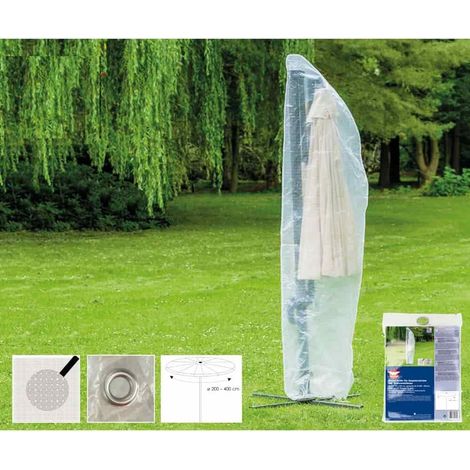 Housse de Protection Transparent pour Parasol Déporté 265x40/70/50 cm en Polyéthylène Résistante - Protection Optimale contre Intempéries et UV, Facile à Nettoyer et à Installer
