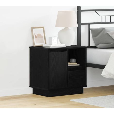 Cabinet de chevet 2 pcs-Lot de 2 Table de nuit-Table de chevet Chêne noir 50 x 34,5 x 50 cm. (1/5)
