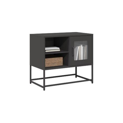 Meuble TV noir 68x39x60,5 acier (1/5)