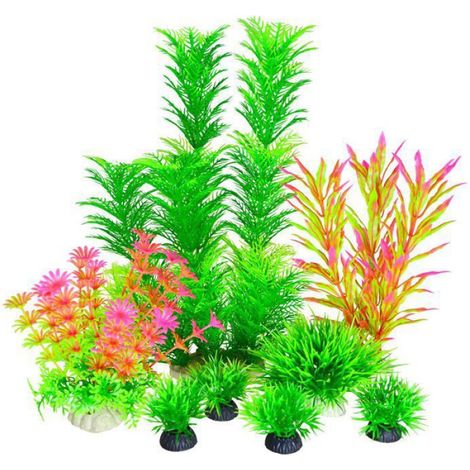 Aquarium Decoration Plante, Plante Artificielle Aquarium Deco, Décoration pour Aquarium, Vert Plastique Plantes M PLANTE D'AQUARIUM (1/3)