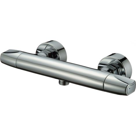 Eurosanit – Mitigeur de douche mural en laiton – Têtes à disques céramique 1/2 tour – Entraxe 150mm – Sortie douche M1/2' – Raccords excentrés chromés