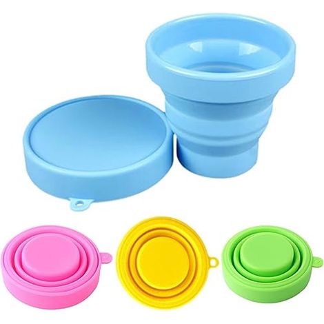 Gobelets pliables en silicone - Lot de 4 gobelets portables pour les voyages et le camping (1/5)