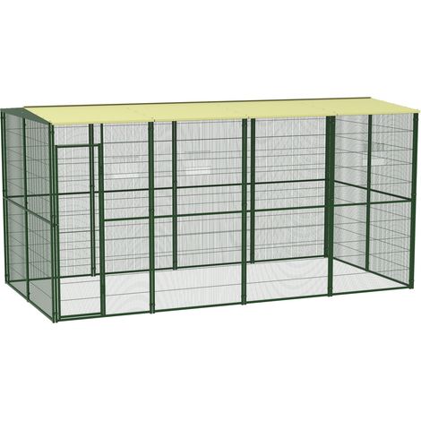 VOLIÈRE DE JARDIN 4X2 M À TOIT DEUX PENTES IMOR® (1/2)
