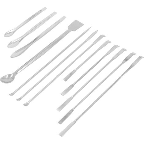 Set aus 12 Laborspateln aus Edelstahl, Messlöffel für Reagenzien, für Experimente. (1/5)