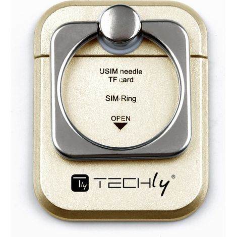 Techly Anello e Supporto per Smartphone Oro (1/5)