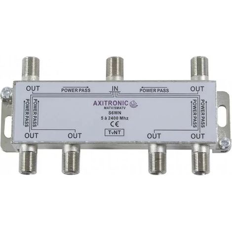Axitronic S6WN Répartiteur terrestre et satellite avec passage d’alimentation - 6 sorties