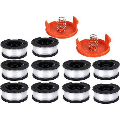 Bobine de coupe-bordure Black & Decker, bobine de coupe-bordure de 0,2 cm (10 fils de coupe-bordure, 2 capuchons, 2 ressorts) (1/5)