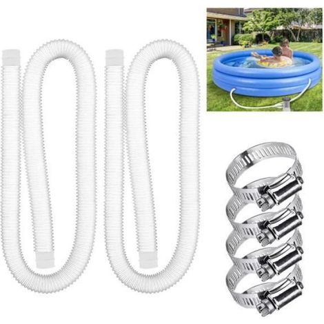 2 Tuyau de piscine, Flexible 32mm, Anti-fuite, Plastique polyéthylène, 150cm, pour filtration hors sol (1/3)