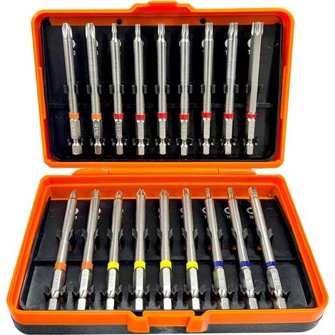 Bitsatz 18teilig CrV PH PZ Torx Hex Magnetspitzen Einheitsgröße Set 1 (1/5)