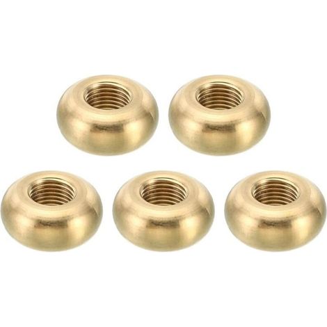 Écrous de blocage ronds M10x1, lot de 5, en laiton massif, à bord plat et filetage fin, pour lampes et meubles, 22 mm x 10 mm (1/4)