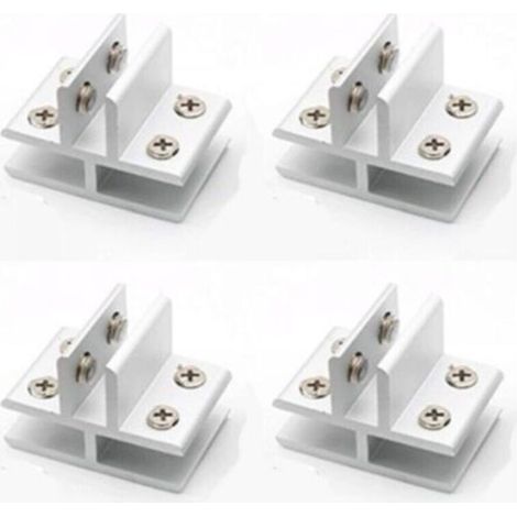 4er-Pack T-förmige Glasklemmen mit Glashalterung zur Befestigung an 3 Seitenteilen, Dusche, Tischen, Paneelen, 10-12 mm