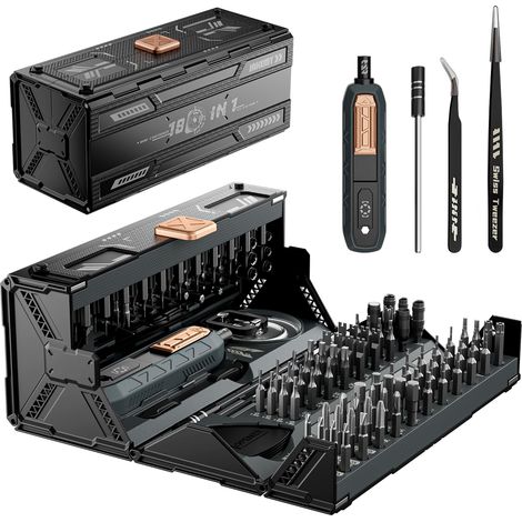 Tournevis mécanique de précision 180 en 1 avec kit d'extracteur de vis pour ordinateur portable, téléphone mobile, ordinateur, lunettes, montres, etc (1/5)