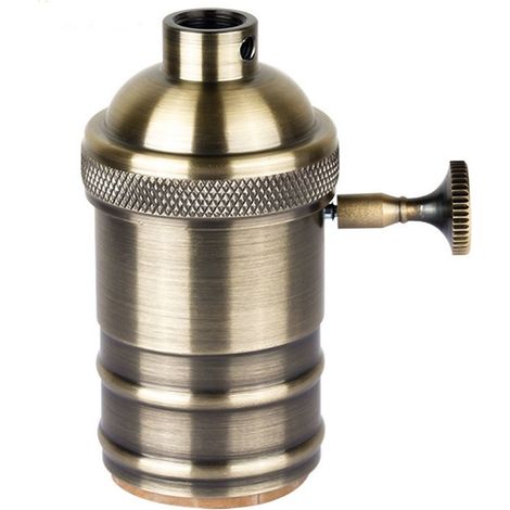 Barcelona Led – Douille E27 vintage en métal avec interrupteur – Finition bronze – Pour ampoules LED à filament – Création de lampes sur mesure